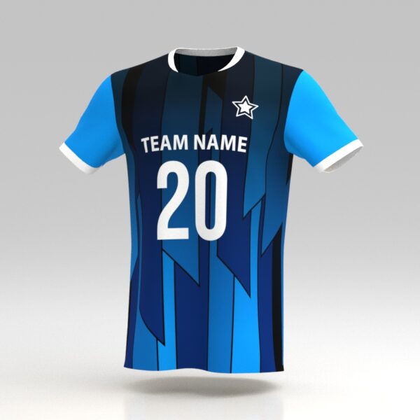 Hellfire Blue Custom Dye Sublimated Soccer Jersey.