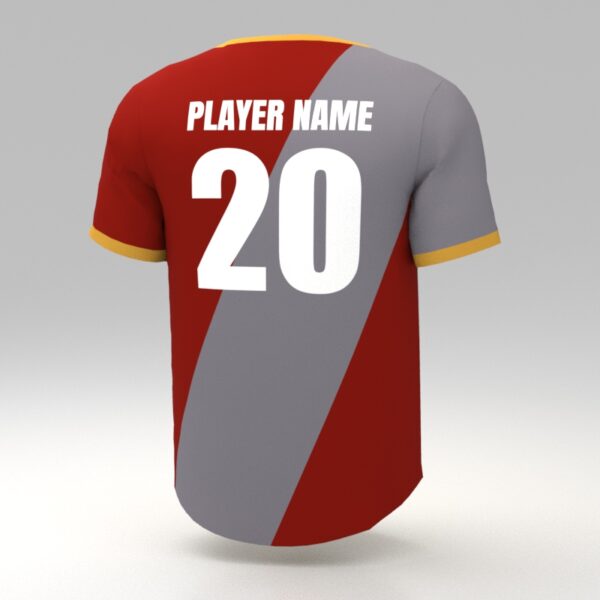 Hellfire Gray-Red Custom Dye Sublimated Marathon Jersey. - Image 2
