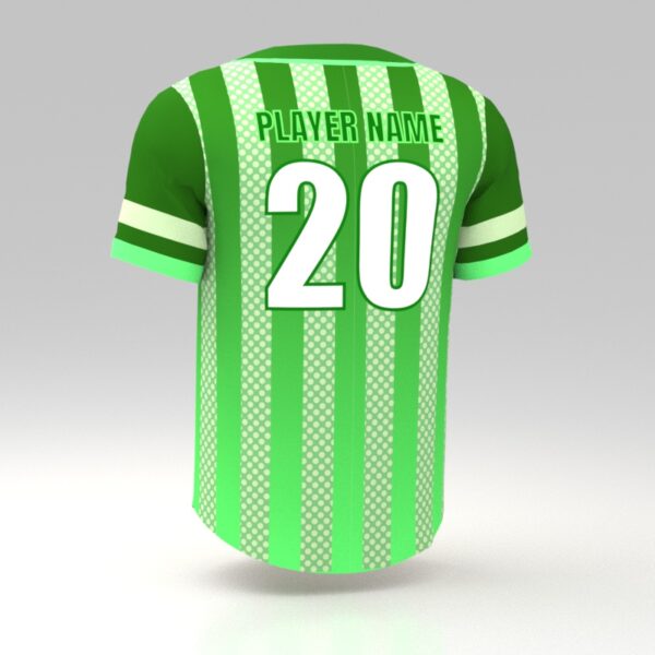 Customized Men's Baseball Jersey Green - Image 2