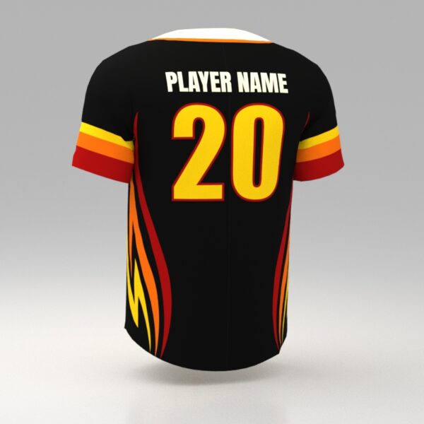 Customized Men's Baseball Jersey Yellow - Image 2