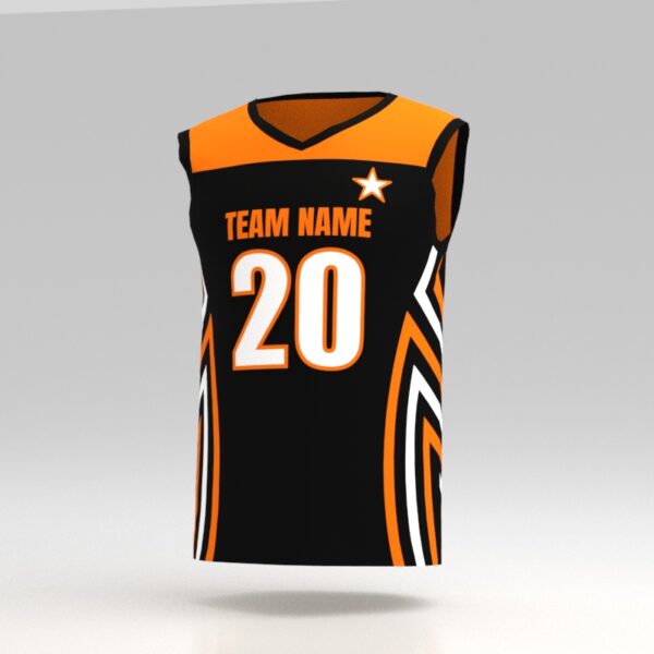 Hellfire Black Custom Dye Sublimated Basketball Jersey.
