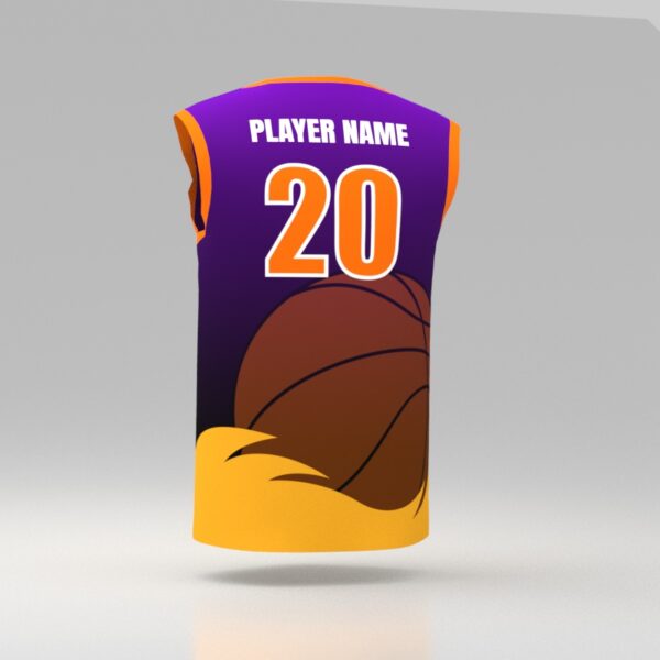 Hellfire Purple  Custom Dye Sublimated Basketball Jersey. - Image 2