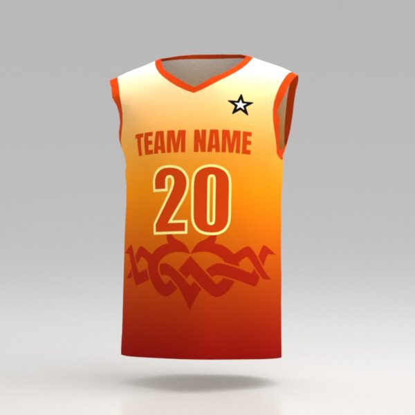Hellfire Orange Custom Dye Sublimated Basketball Jersey.