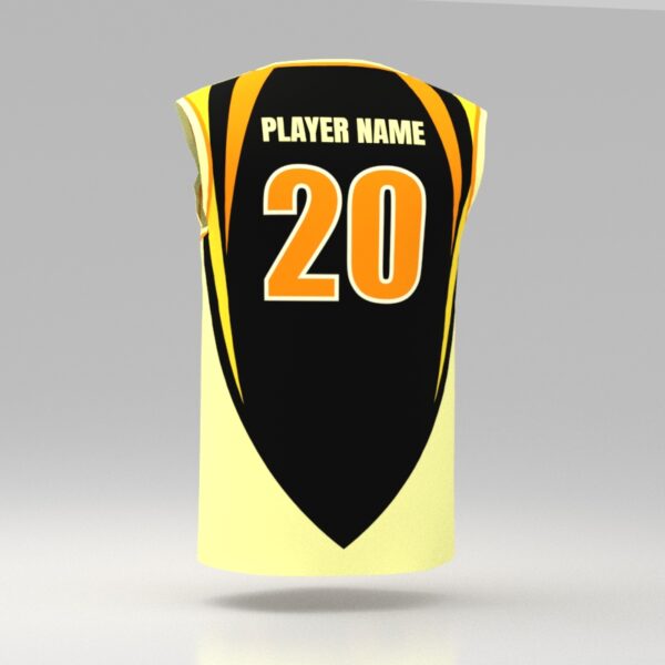 Hellfire Yellow-Black Custom Dye Sublimated Basketball Jersey. - Image 2
