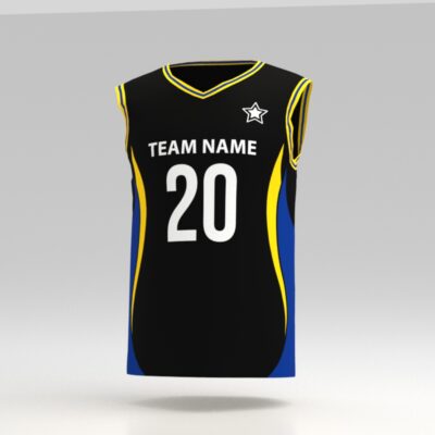 Hellfire Black-Blue Custom Dye Sublimated Basketball Jersey.