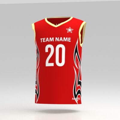 Hellfire Red Custom Dye Sublimated Basketball Jersey.