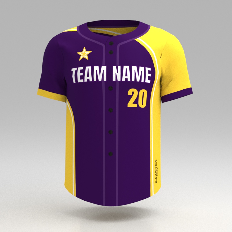 Customized Men's Baseball Jersey Yellow - AAANTEX Clothing