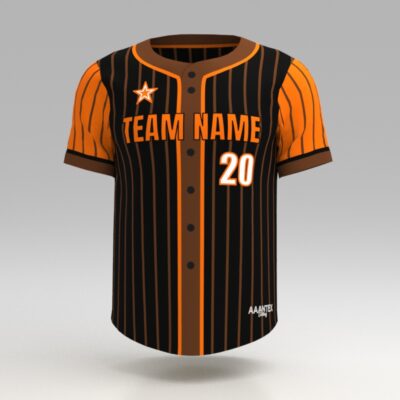 Hellfire Orange Custom Dye Sublimated Baseball Jersey.