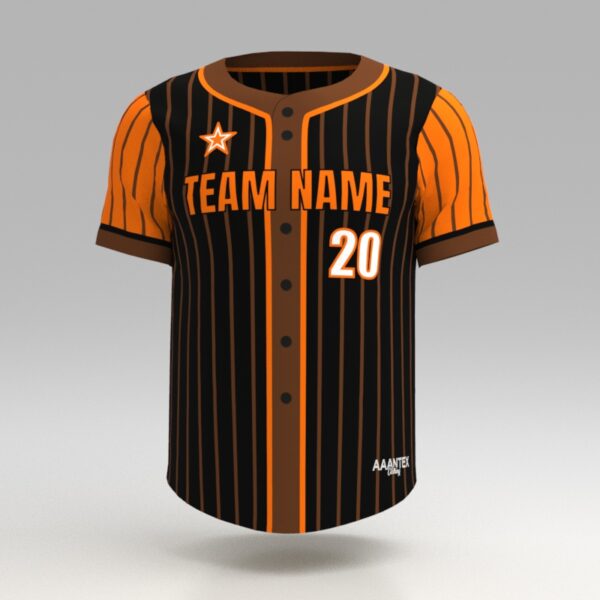 Hellfire Orange Custom Dye Sublimated Baseball Jersey.