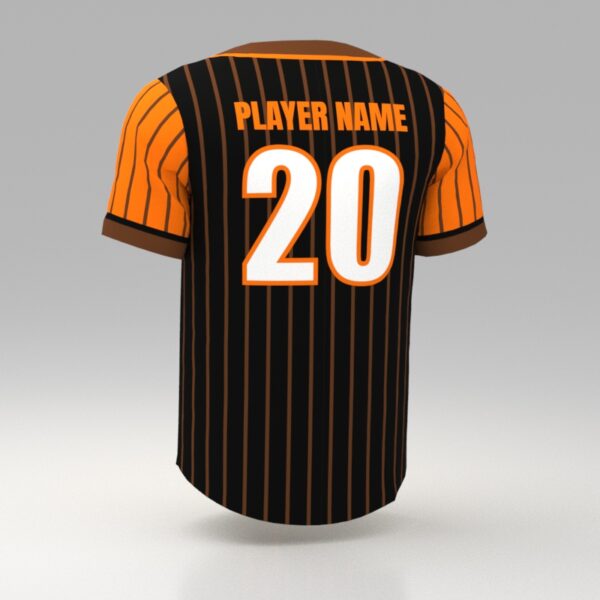 Hellfire Orange Custom Dye Sublimated Baseball Jersey. - Image 2