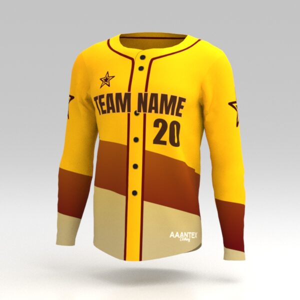 Hellfire Yellow Custom Dye Sublimated Baseball Jersey.