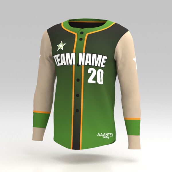 Hellfire Green Custom Dye Sublimated Baseball Jersey.
