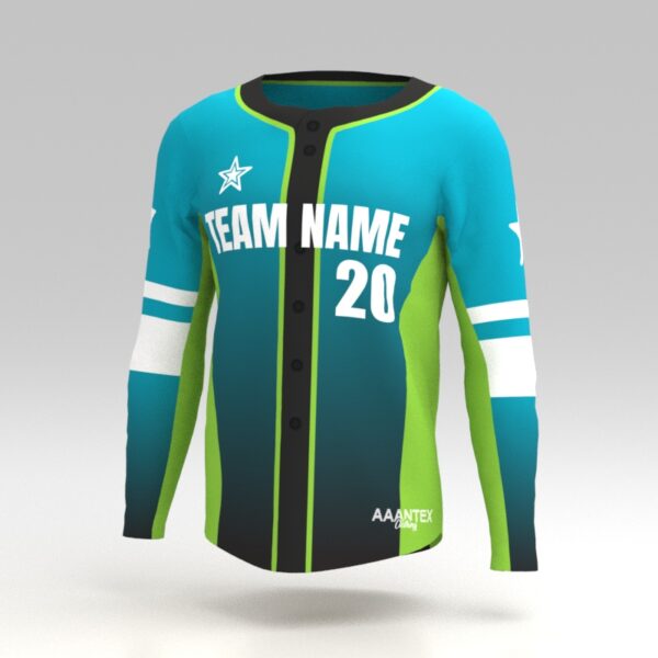 Hellfire Blue Custom Dye Sublimated Baseball Jersey.